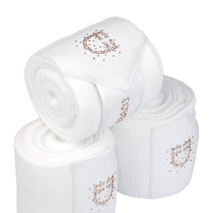 Equestro Fleece Bandages With Rhinestone Logo