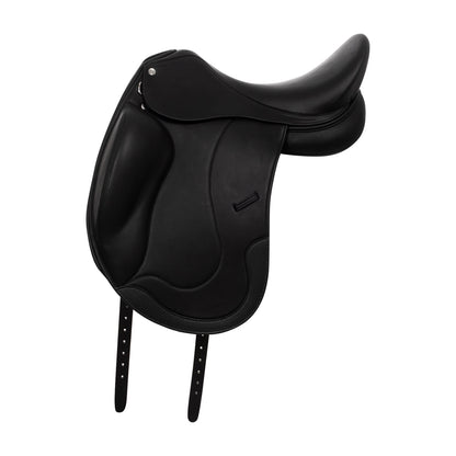 Doubled leather dressage saddle