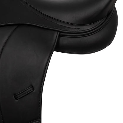 Doubled leather dressage saddle