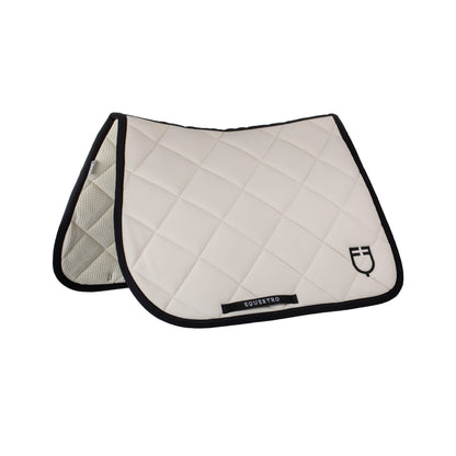 Jumping saddle pad with embroidered logo black line edition.