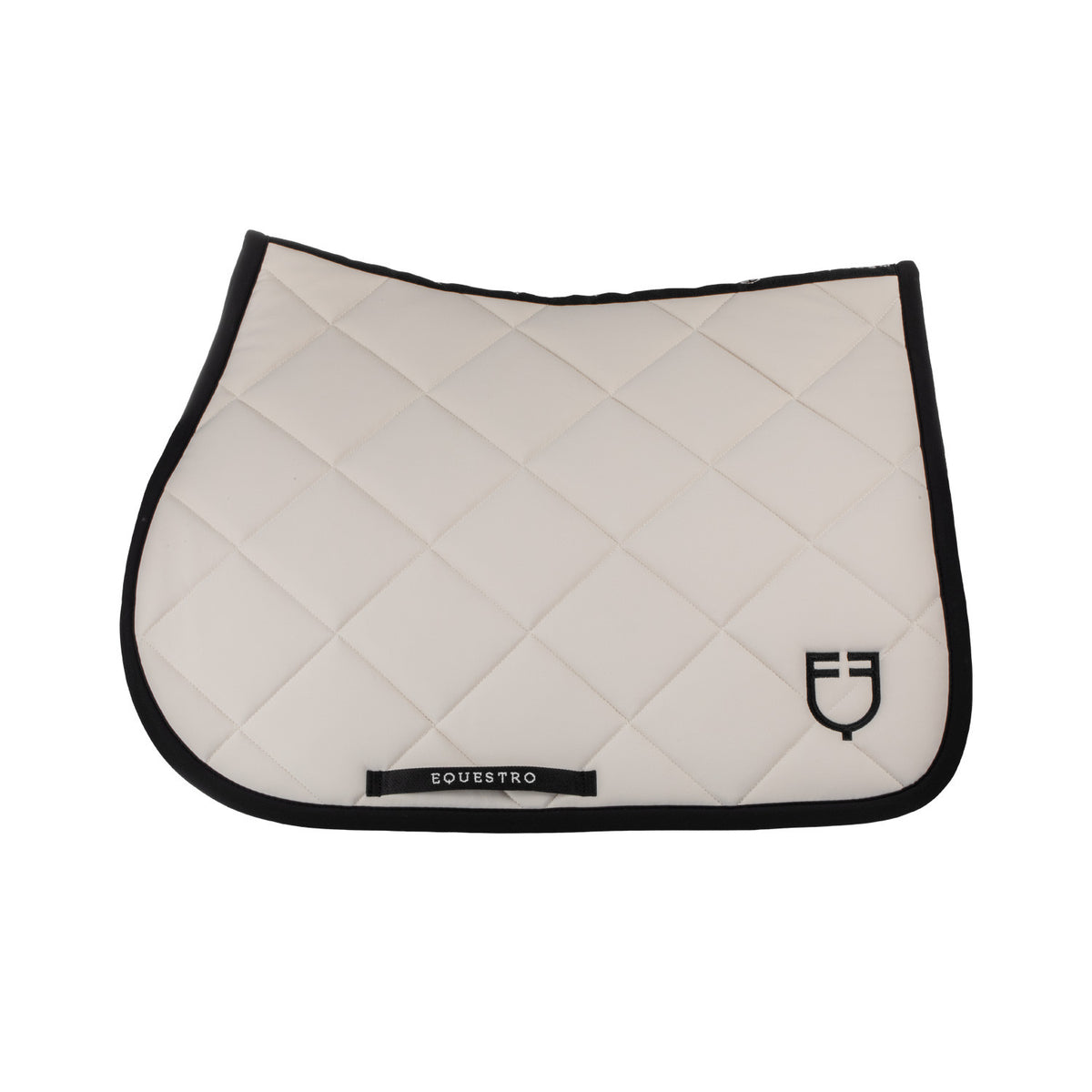 Equestro Jumping Saddle Pad With Embroidered Logo Black Line Edition
