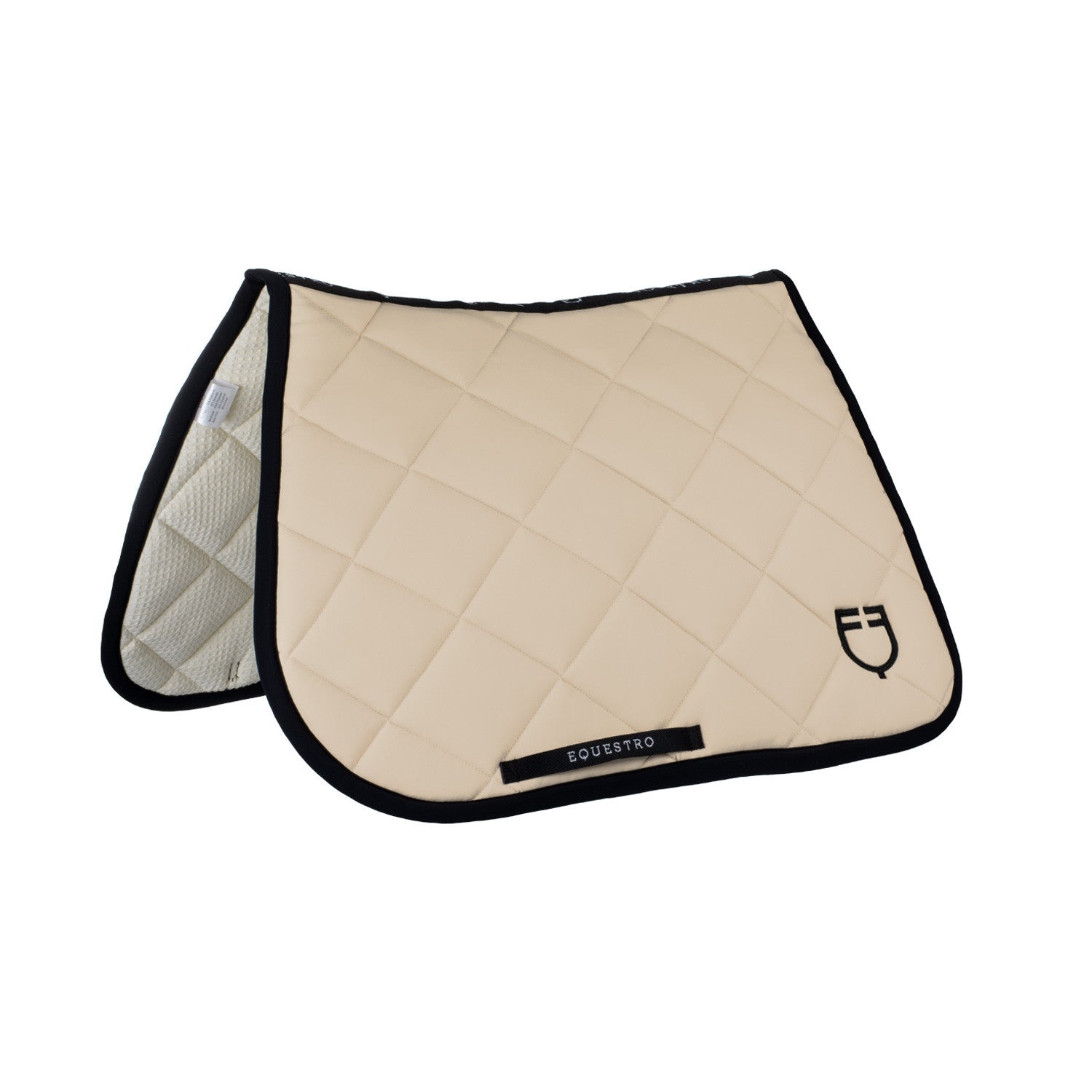 Jumping saddle pad with embroidered logo black line edition.