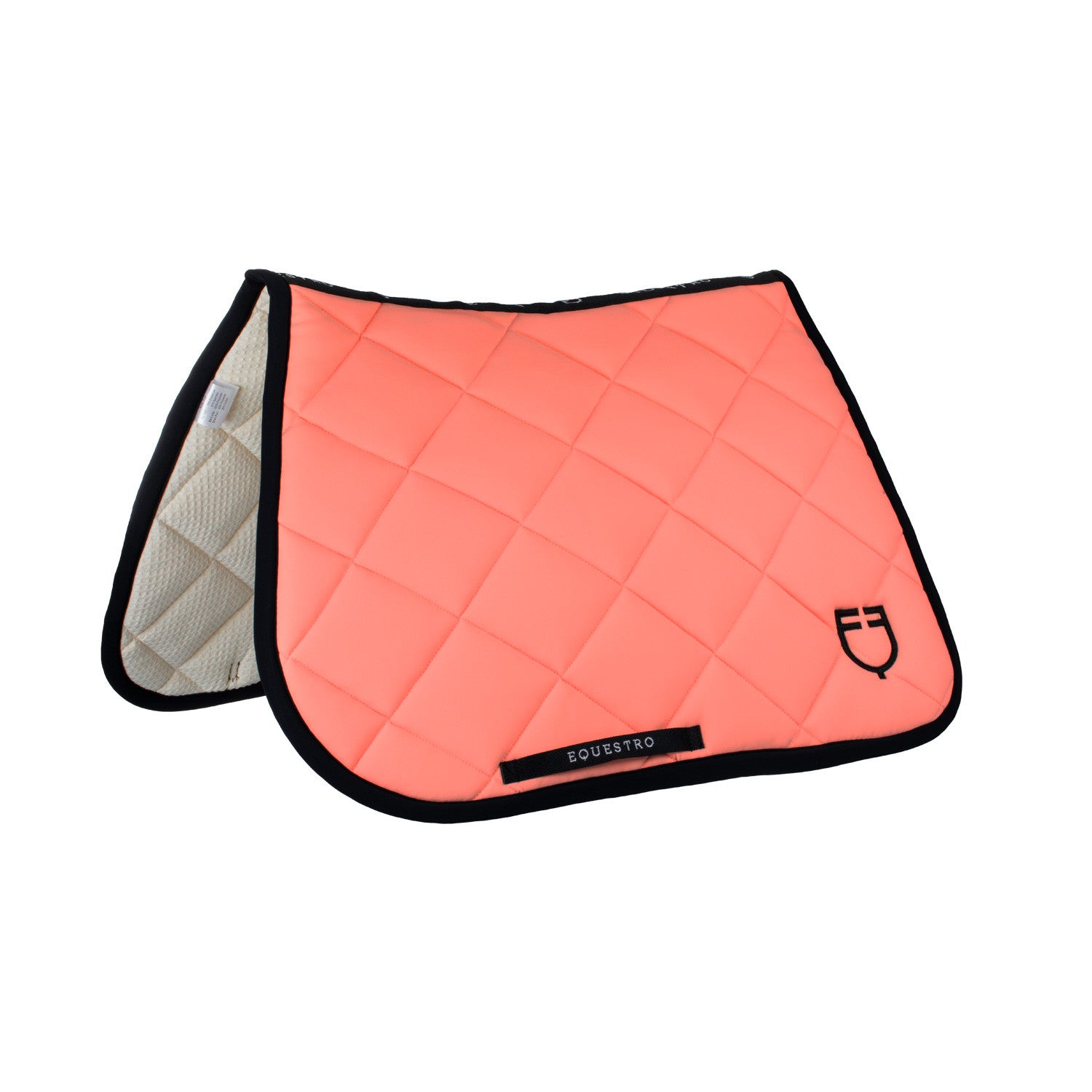 Jumping saddle pad with embroidered logo black line edition.