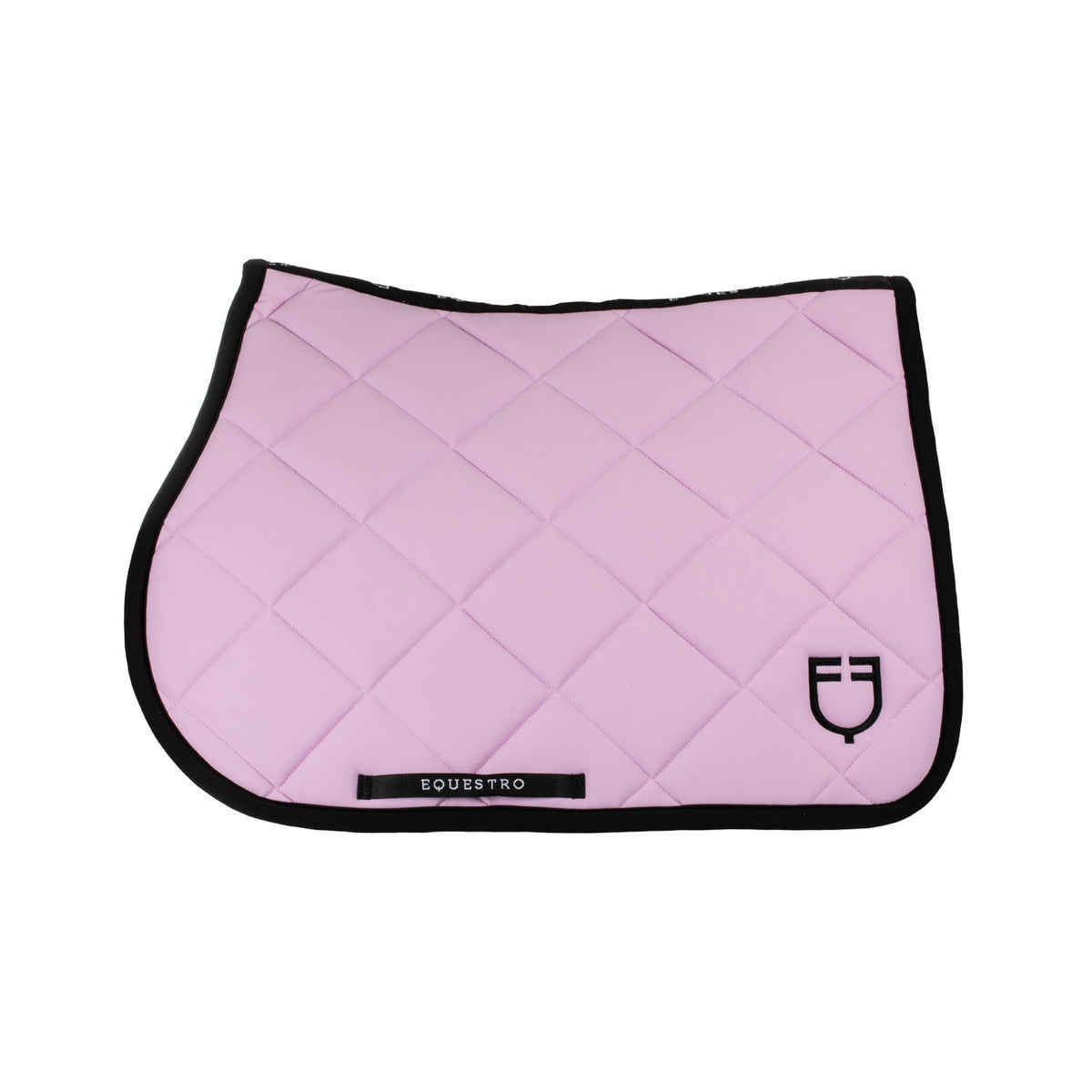 Equestro Jumping Saddle Pad With Embroidered Logo Black Line Edition