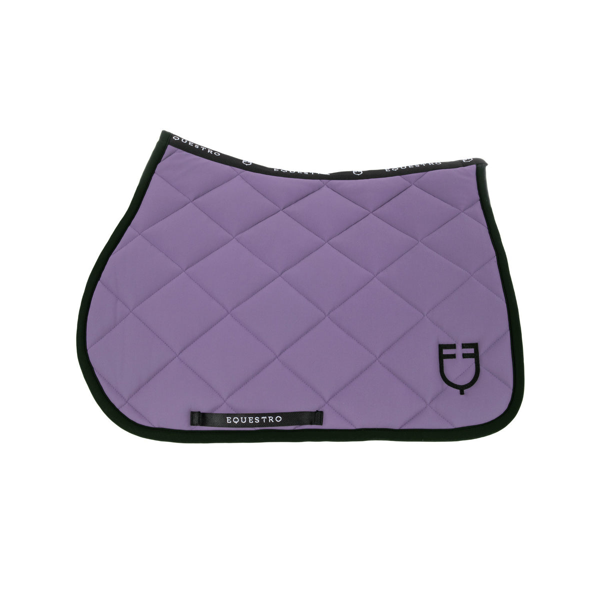 Equestro Jumping Saddle Pad With Embroidered Logo Black Line Edition