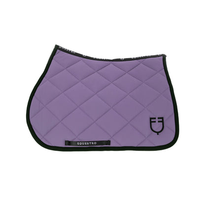 Equestro Jumping Saddle Pad With Embroidered Logo Black Line Edition
