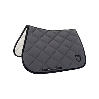 Jumping saddle pad with embroidered logo black line edition.