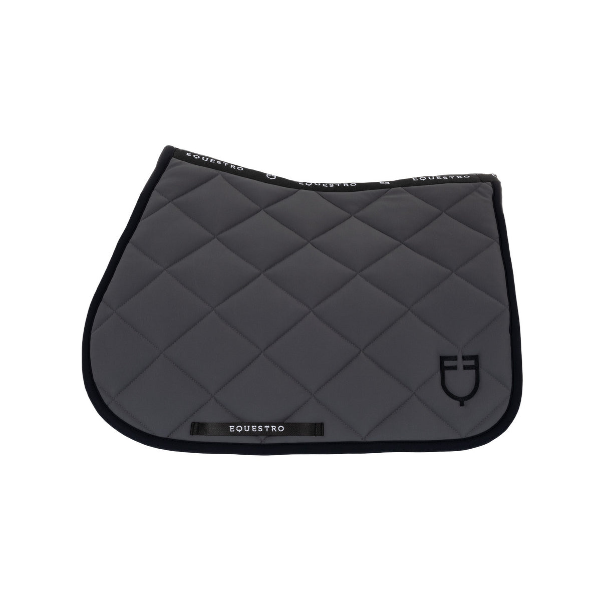 Equestro Jumping Saddle Pad With Embroidered Logo Black Line Edition