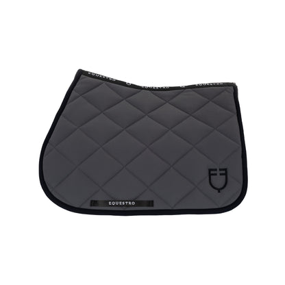 Equestro Jumping Saddle Pad With Embroidered Logo Black Line Edition