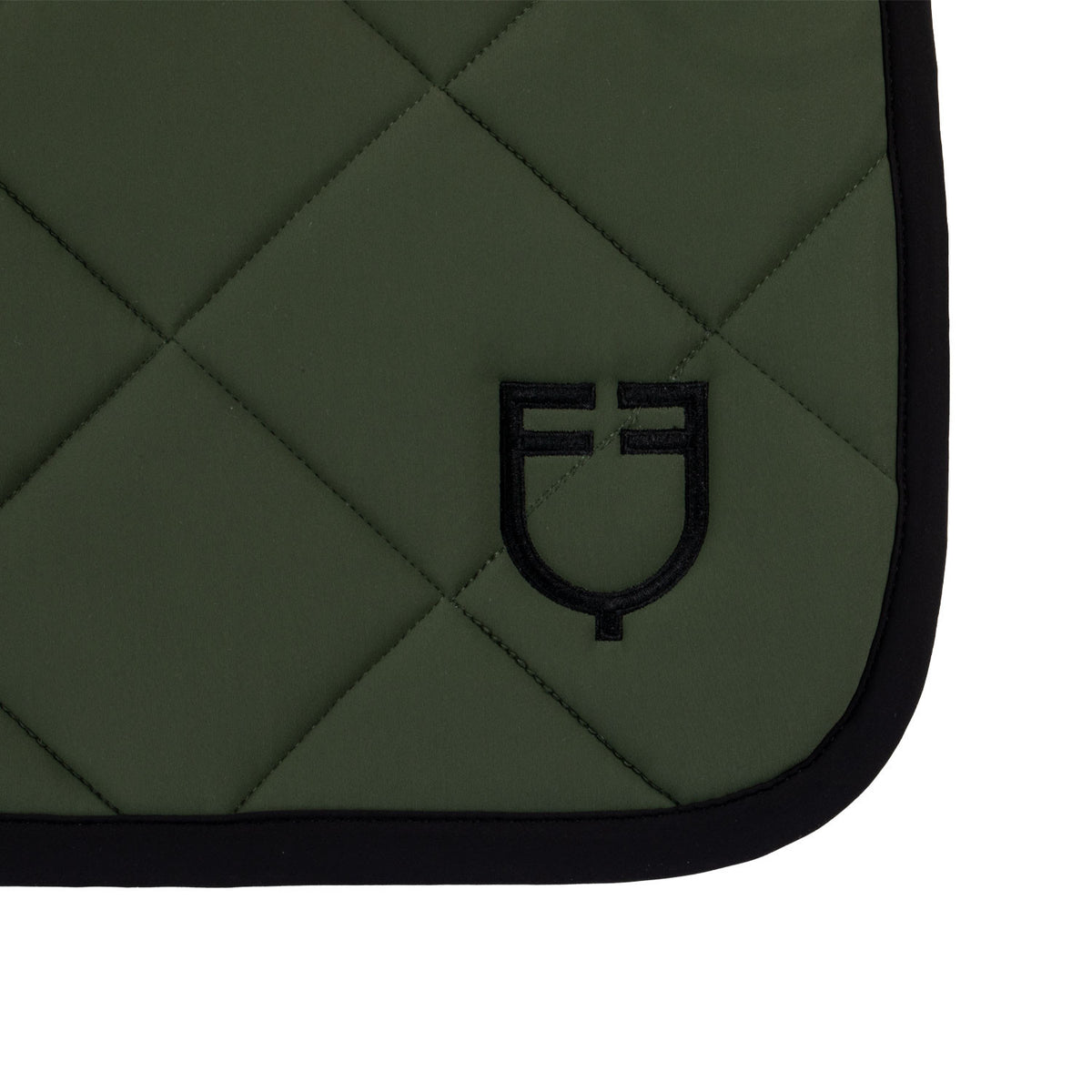 Equestro Jumping Saddle Pad With Embroidered Logo Black Line Edition