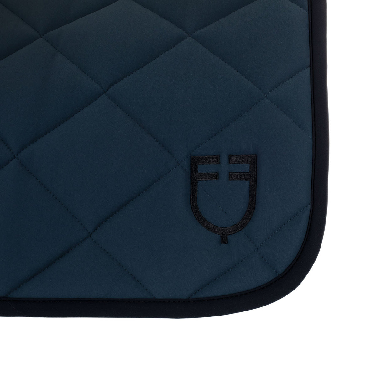 Equestro Jumping Saddle Pad With Embroidered Logo Black Line Edition
