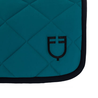 Equestro Jumping Saddle Pad With Embroidered Logo Black Line Edition