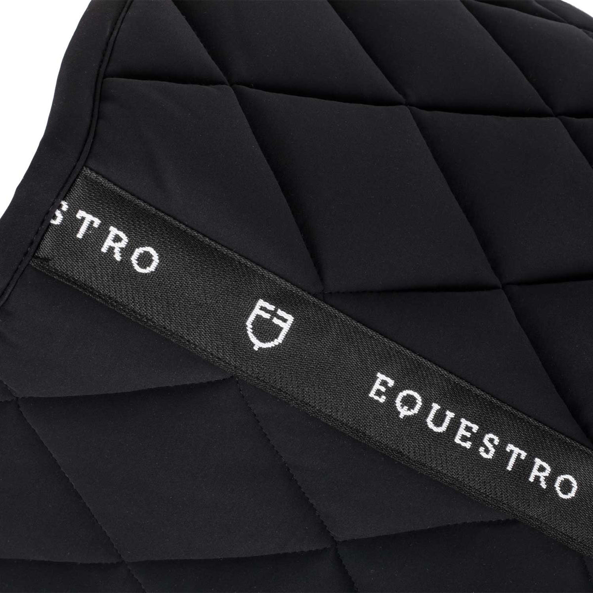 Equestro Jumping Saddle Pad With Embroidered Logo Black Line Edition