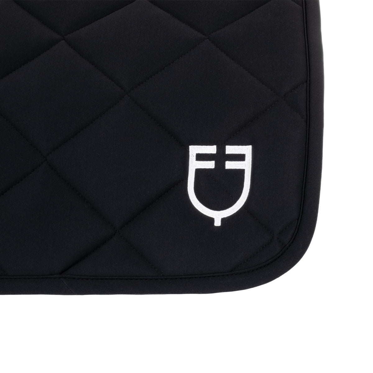 Equestro Jumping Saddle Pad With Embroidered Logo Black Line Edition