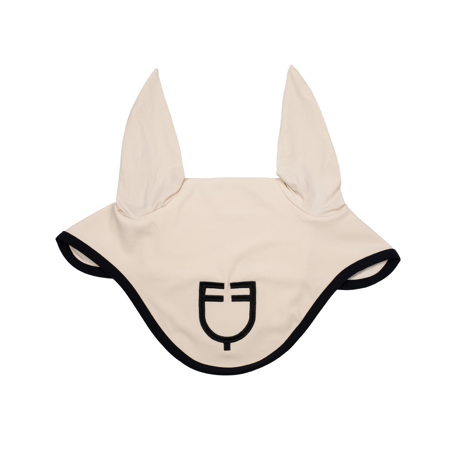 Black line edition fly veil in stretch material.