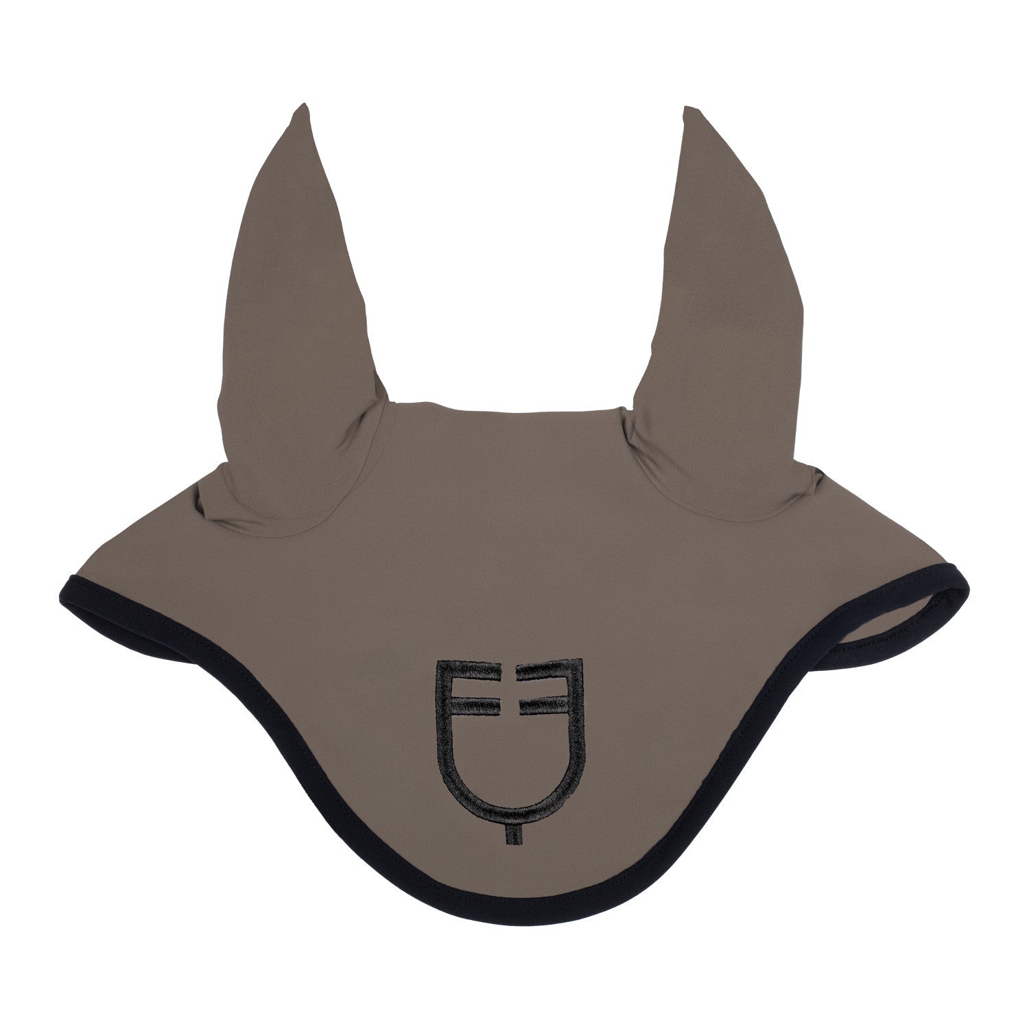 Black line edition fly veil in stretch material.