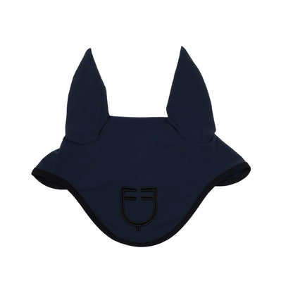 Black line edition fly veil in stretch material.