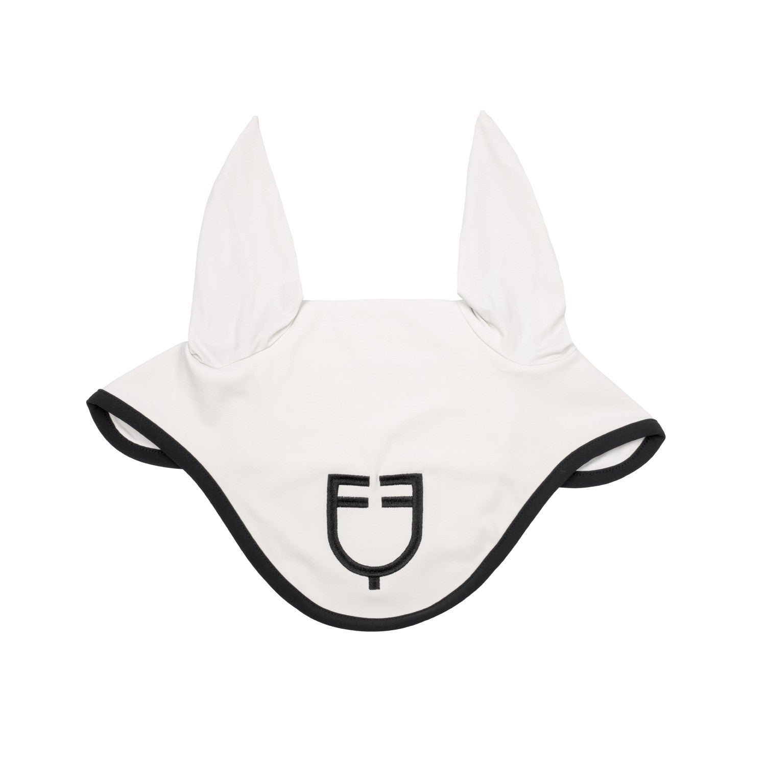 Black line edition fly veil in stretch material.