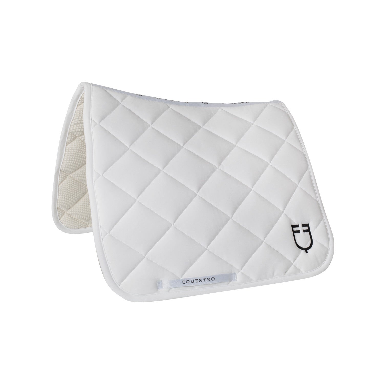 Dressage saddle pad with diamond quilting.