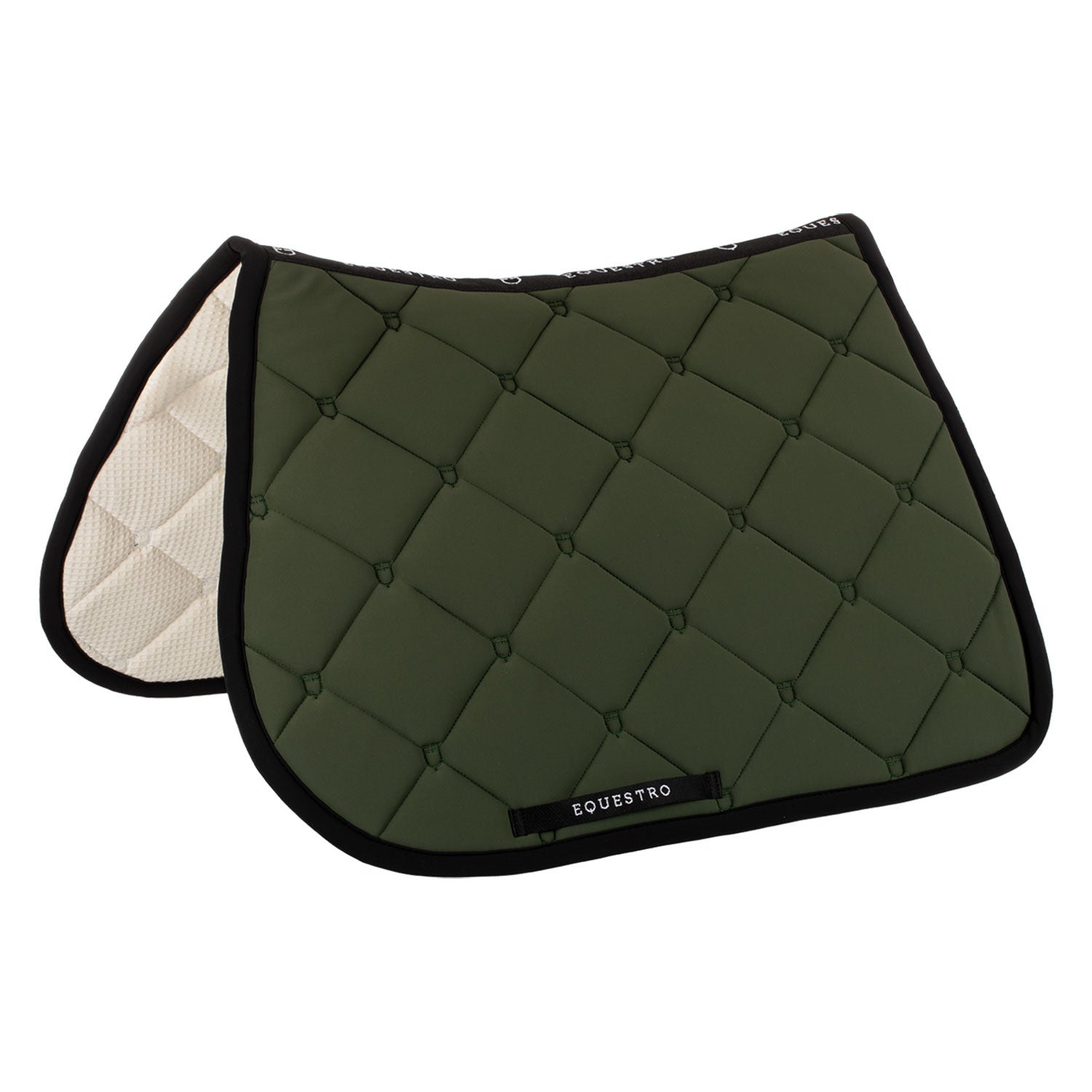 Jumping saddle pad in technical fabric.