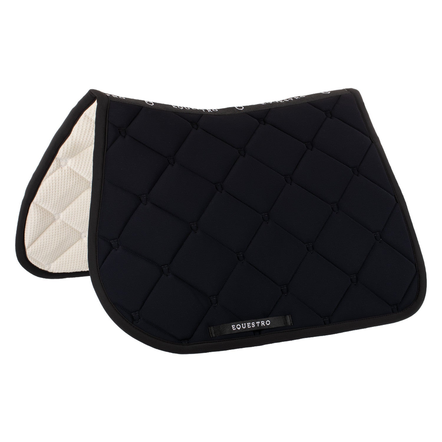 Jumping saddle pad in technical fabric.