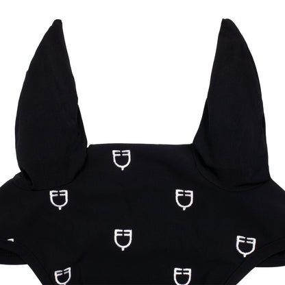 Equestro Multilogo Black Line Edition Fly Veil In Stretch Material