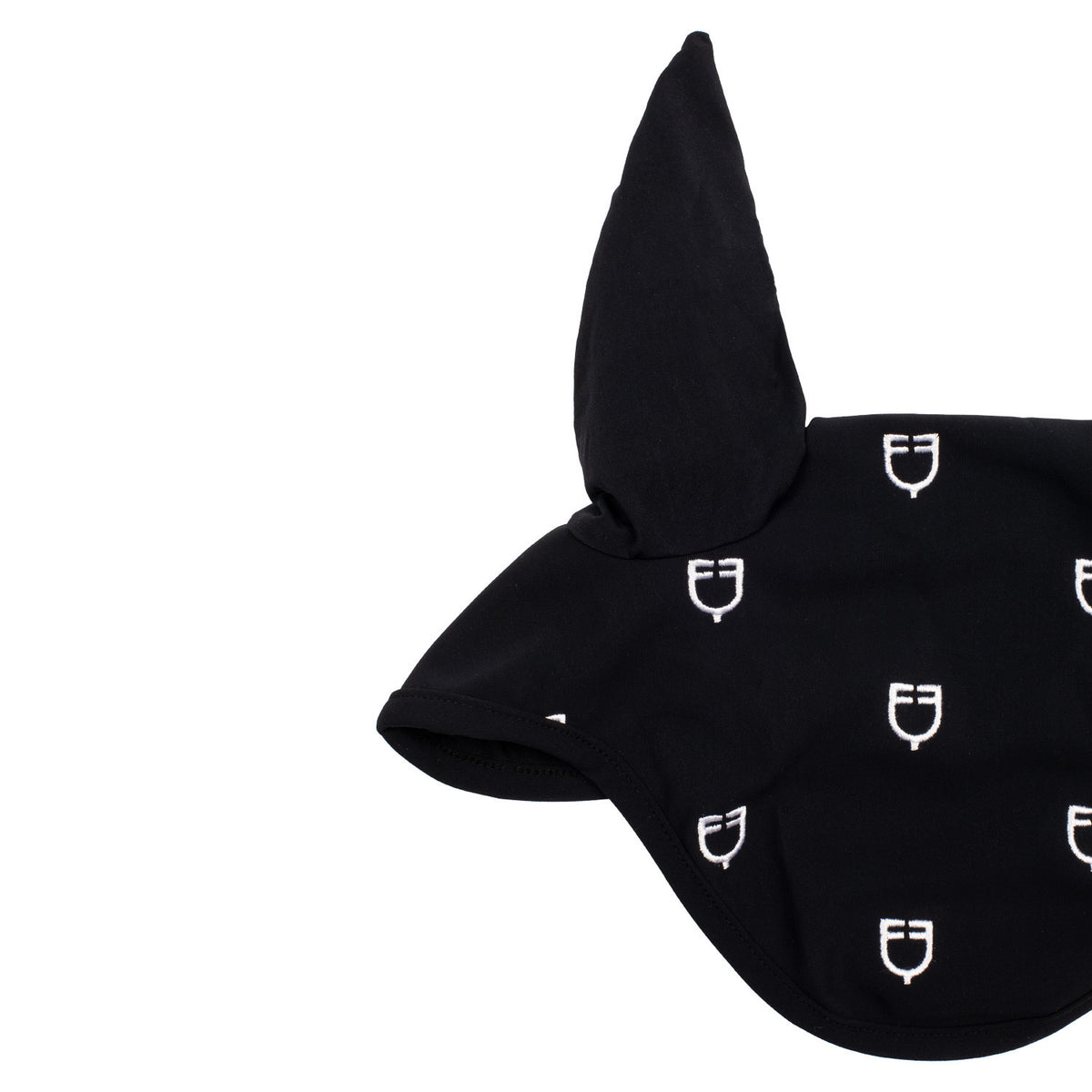 Equestro Multilogo Black Line Edition Fly Veil In Stretch Material
