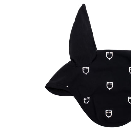 Equestro Multilogo Black Line Edition Fly Veil In Stretch Material