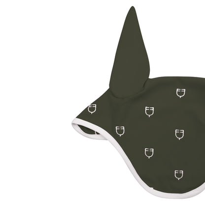 Equestro Multilogo White Line Edition Fly Veil In Technical Fabric