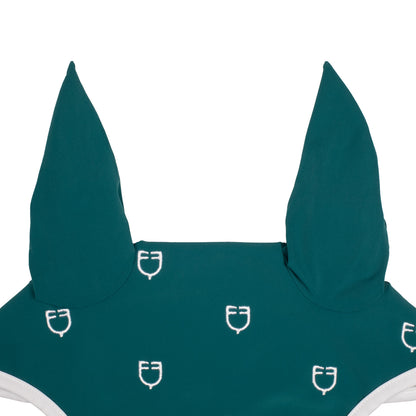 Equestro Multilogo White Line Edition Fly Veil In Technical Fabric