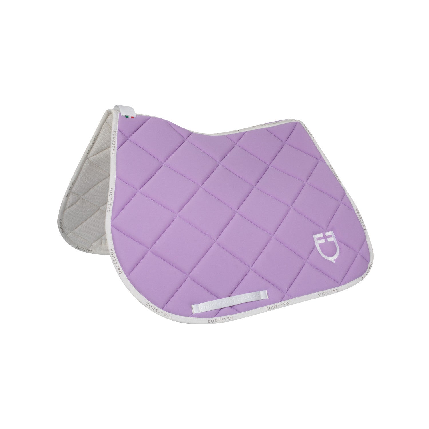 Jumping saddle pad technical fabric with logo.