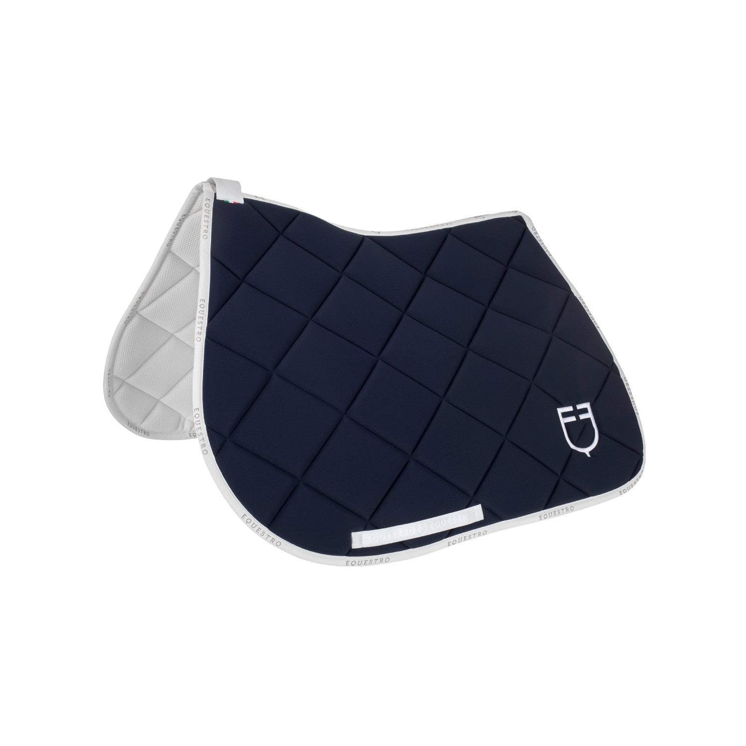 Jumping saddle pad technical fabric with logo.