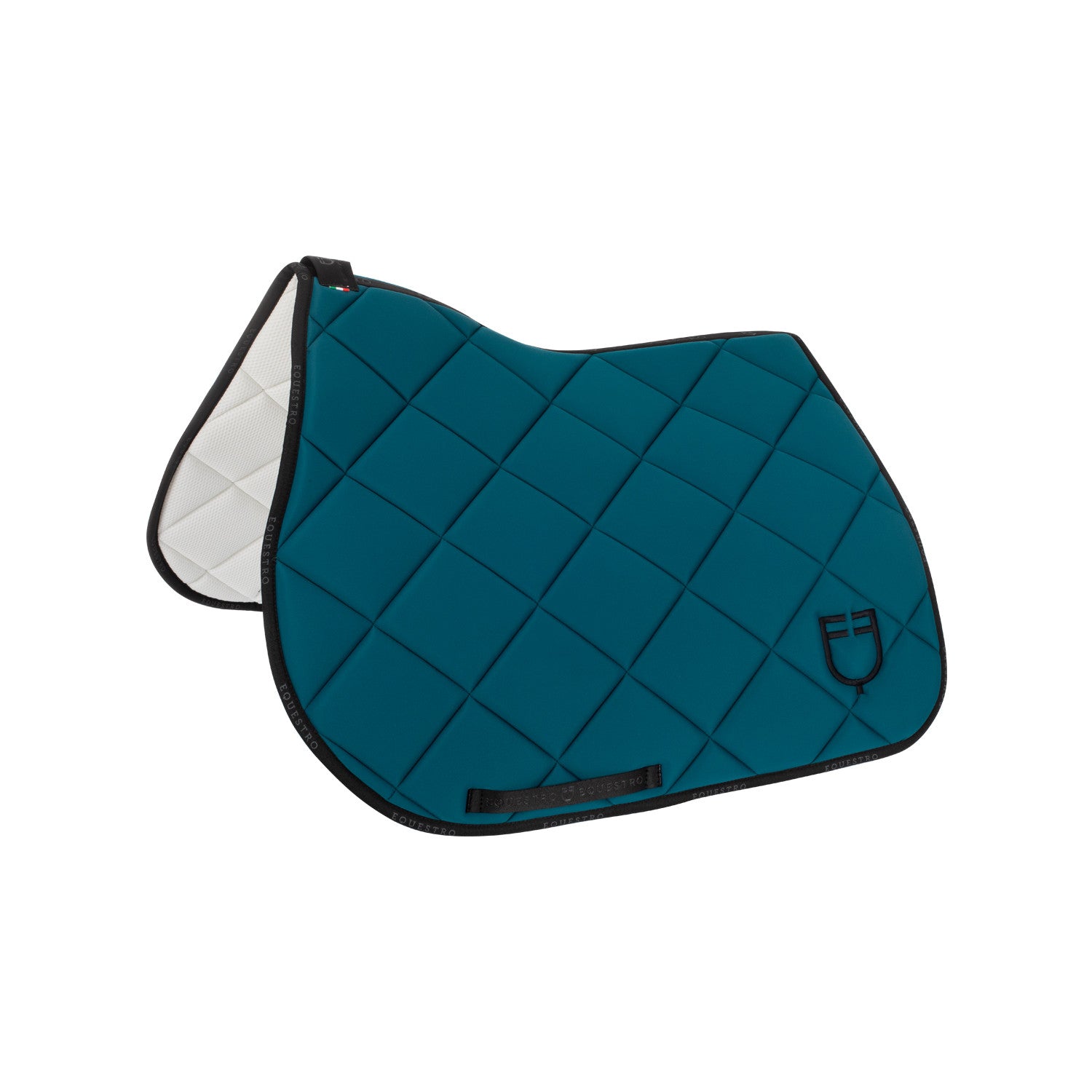 Jumping saddle pad technical fabric with logo.