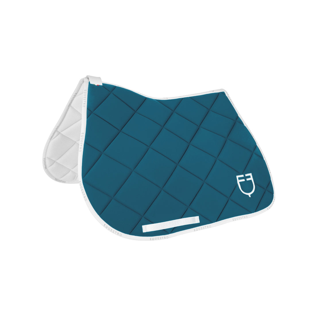 Jumping saddle pad technical fabric with logo.