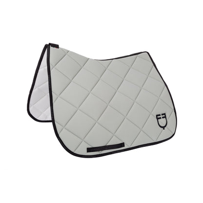 Dressage saddle pad technical fabric with logo.