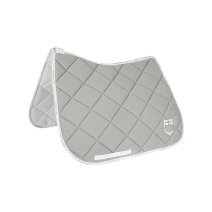 Dressage saddle pad technical fabric with logo.