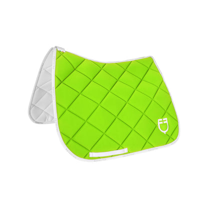 Dressage saddle pad technical fabric with logo.