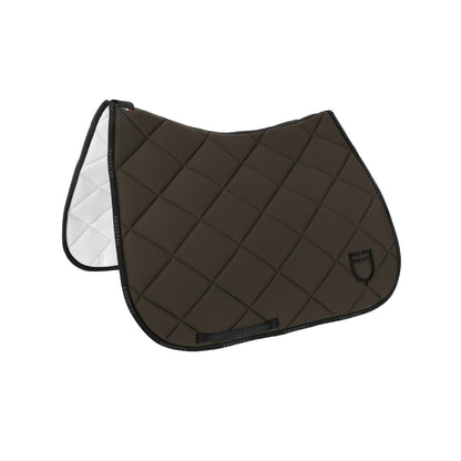 Dressage saddle pad technical fabric with logo.