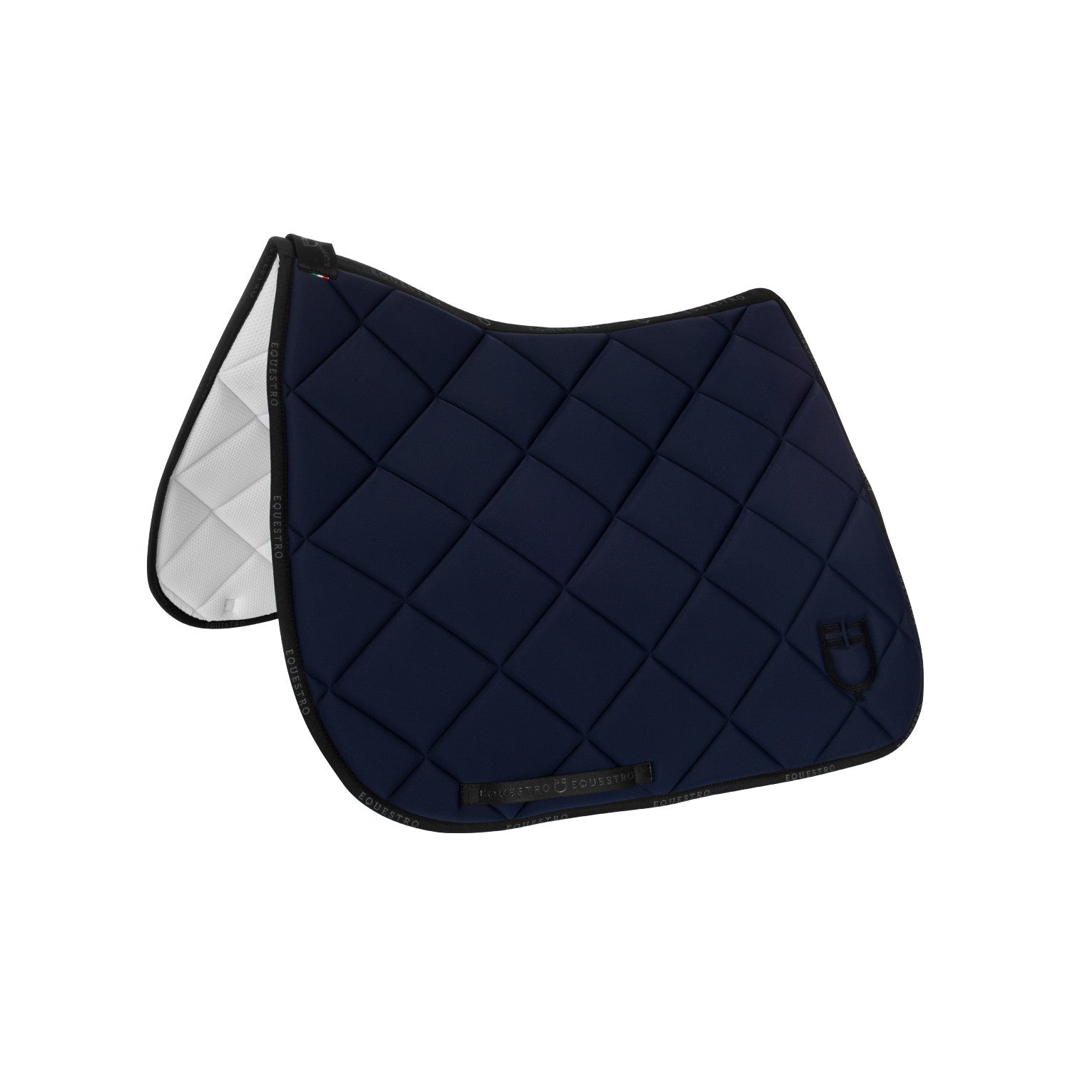 Dressage saddle pad technical fabric with logo.