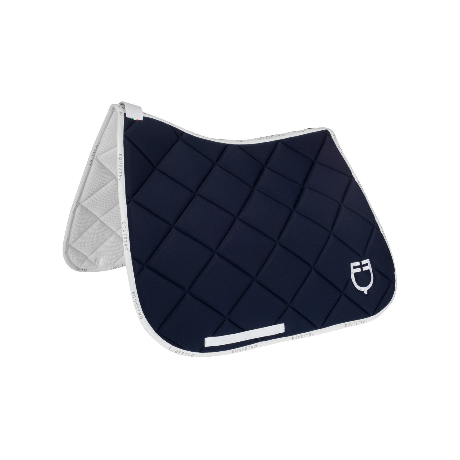 Dressage saddle pad technical fabric with logo.