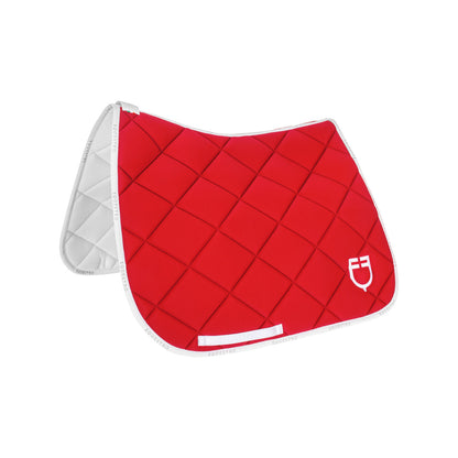 Dressage saddle pad technical fabric with logo.