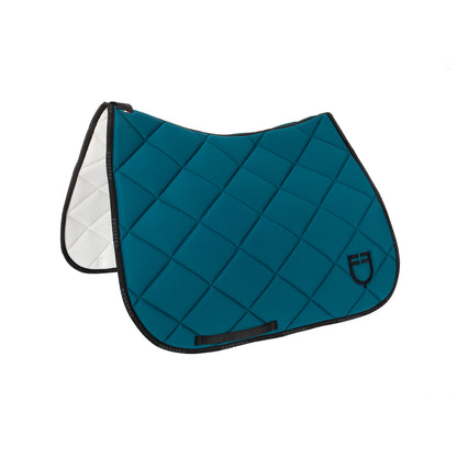 Dressage saddle pad technical fabric with logo.