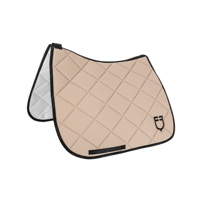 Dressage saddle pad technical fabric with logo.