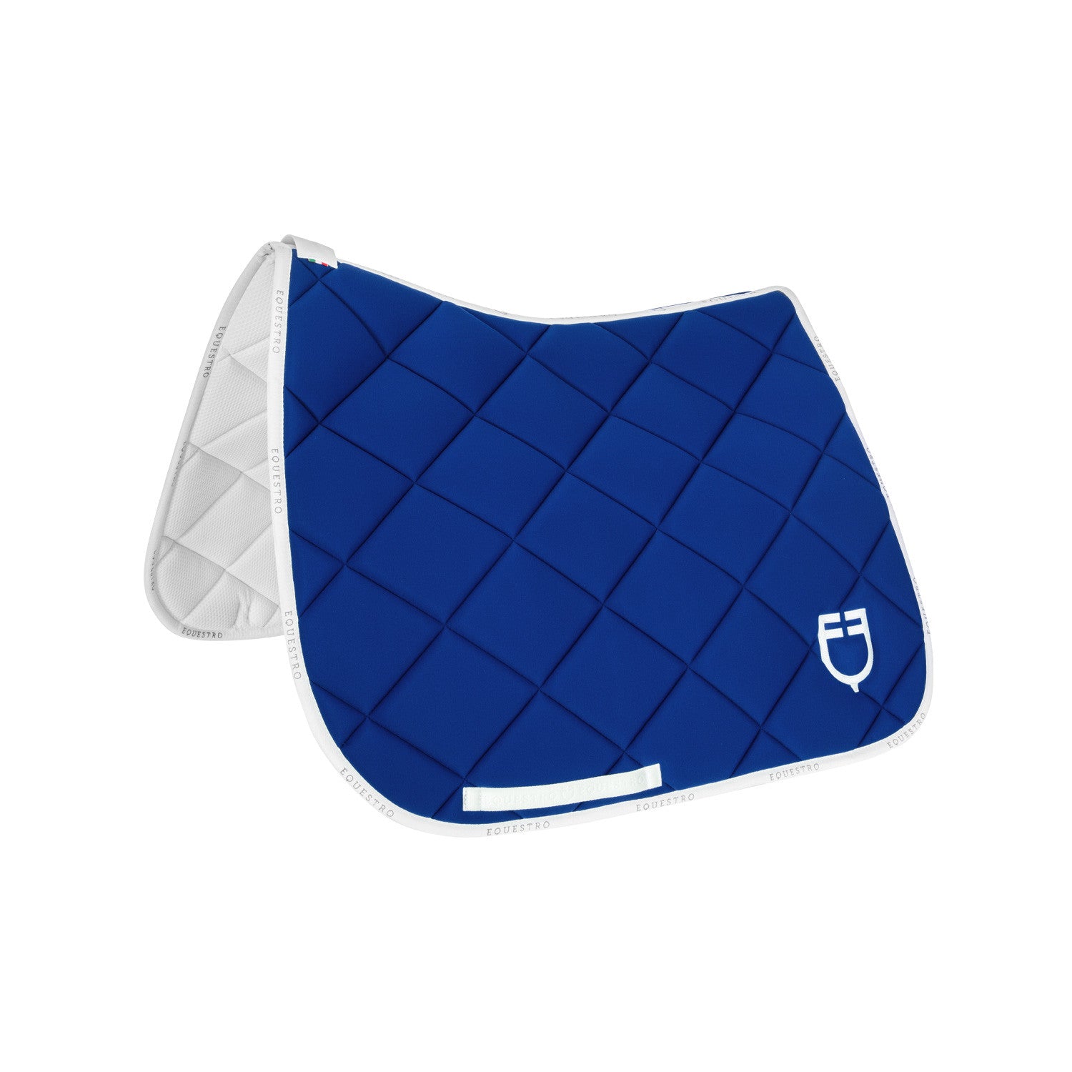Dressage saddle pad technical fabric with logo.