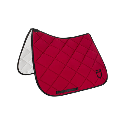 Dressage saddle pad technical fabric with logo.