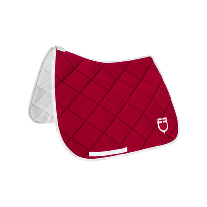 Dressage saddle pad technical fabric with logo.