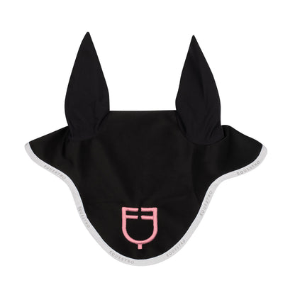 Fly veil in technical fabric with multicolor logo.