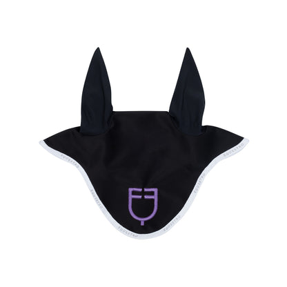 Fly veil in technical fabric with multicolor logo.