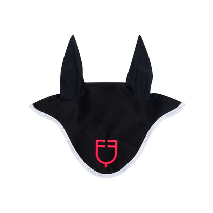 Fly veil in technical fabric with multicolor logo.