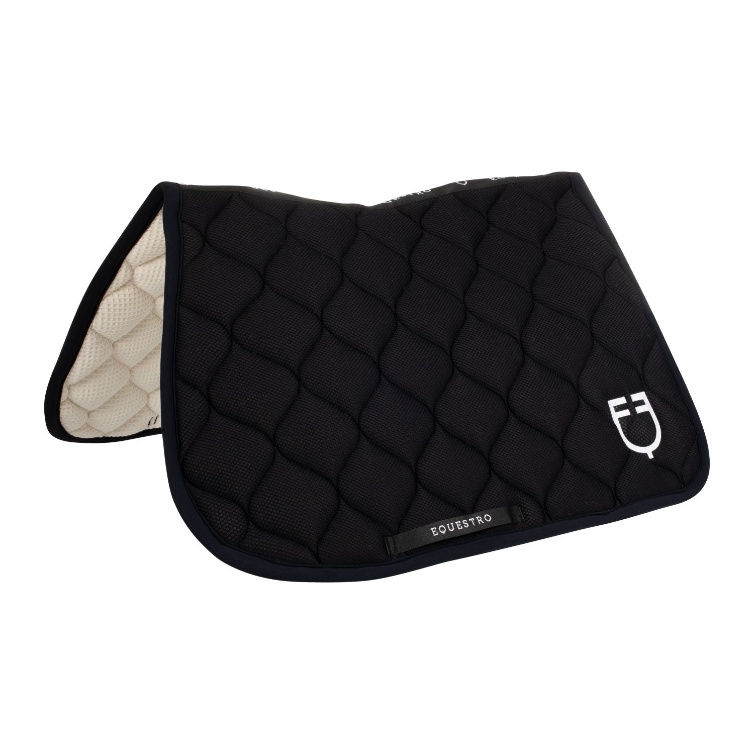 Logo mesh fabric jump saddle pad.